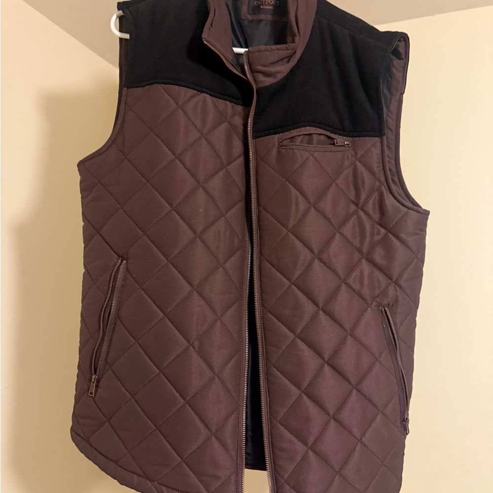 Men's Quilted Vest in Brown and Black